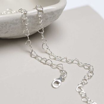 Sterling Silver Hearts Anklet, 5 of 8