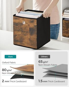 Set Of Six Foldable Fabric Storage Cubes, 5 of 10