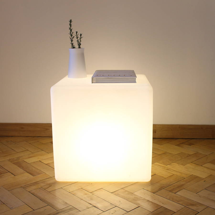 cube lit side table