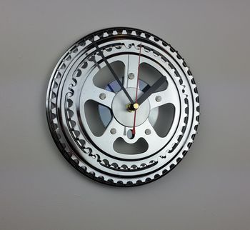 Black And Silver Chainwheel Bicycle Clock, 7 of 8