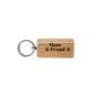 Up North Rectangular Oak Keyring 'Manc And Proud' | Novelty Keyring | House Keys, thumbnail 2 of 2