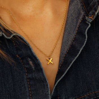 Kiss 'X' Necklace In Silver Or Gold Vermeil Plated, 3 of 8
