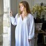 Ladies Long Sleeve Embroidered Nightdress With Lace 'Clarissa', thumbnail 5 of 10