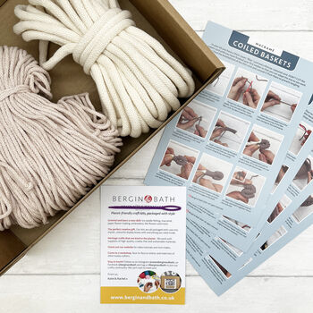 Macrame Kit, Coiled Baskets, Nude, 3 of 9