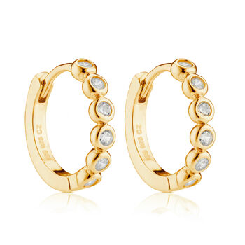 Gold Plated Gemstone Hoop Earrings, 5 of 9