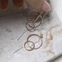 Sterling Silver Rose Gold Essential Dangly Earrings, thumbnail 9 of 10