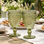 Set Of Four Palmas Green Wine Goblets, thumbnail 3 of 7