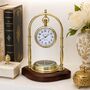 Personalised Brass 24th Anniversary Desk Clock With Compass, thumbnail 7 of 11