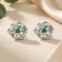 Emerald May Hawthorn Sterling Silver Stud Earrings, thumbnail 1 of 5