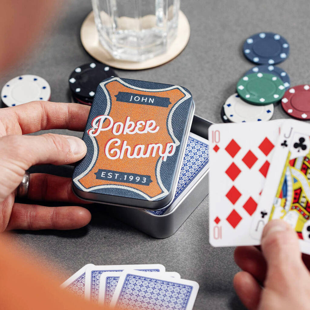 Personalised Poker Cards Game Tin, 1 of 6