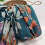 Autumn Leaves Print Scarf In Teal, thumbnail 2 of 3