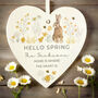 Personalised Spring Bunny Wooden Heart Ornament, thumbnail 2 of 4