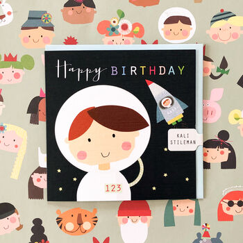 Spaceman Happy Birthday Card, 4 of 5