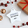 Personalised Baby's First Christmas Star Ornament, thumbnail 1 of 2