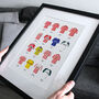 Sunderland Classic Retro Football Kits Team Print, thumbnail 1 of 4