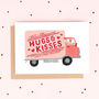 Hugs And Kisses Love Truck Valentine's Card, thumbnail 1 of 1