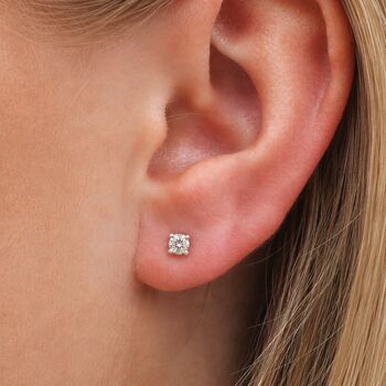 Sterling Silver Moissanite Diamond Stud Earrings, 2 of 5