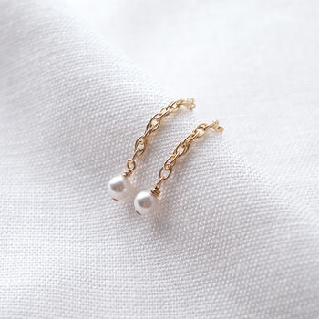 Vegan Pearl Rope Chain Earrings, 3 of 5