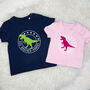 Sibling Brother Sister Dinosaur T Shirt Set, thumbnail 1 of 5