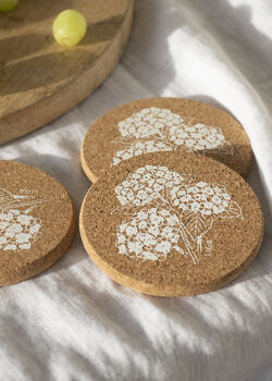 Cork Placemats And Coasters | Hydrangea, 6 of 6