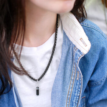 Customisable Unisex Black Box Link Chain Necklace, 6 of 12