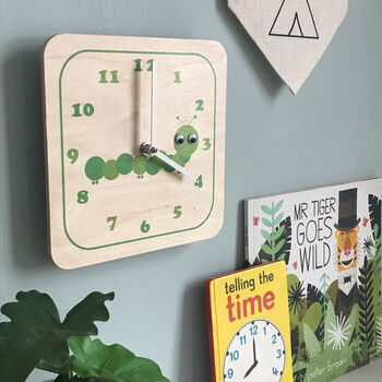 Children's Wooden Wobbly Eyed Animal Clocks, 7 of 10