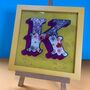 Gold Typography Wall Art 'Circus Letter K' Yellow, thumbnail 4 of 7