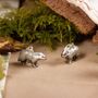 Enamelled Sterling Silver Badger Charm, thumbnail 1 of 10