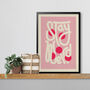 Stay Weird Bold Illustrated Playful Print, Typographic Nostalgic Style, Bright Pink Graphic Portrait Artwork Design, A5 A4 A3 A2 A1, thumbnail 2 of 4