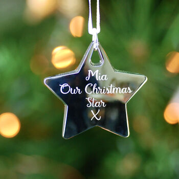 Personalised Christmas Star Tree Decoration, 4 of 9