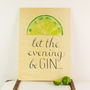'Let The Evening Be Gin' Wooden Wall Art, thumbnail 1 of 5
