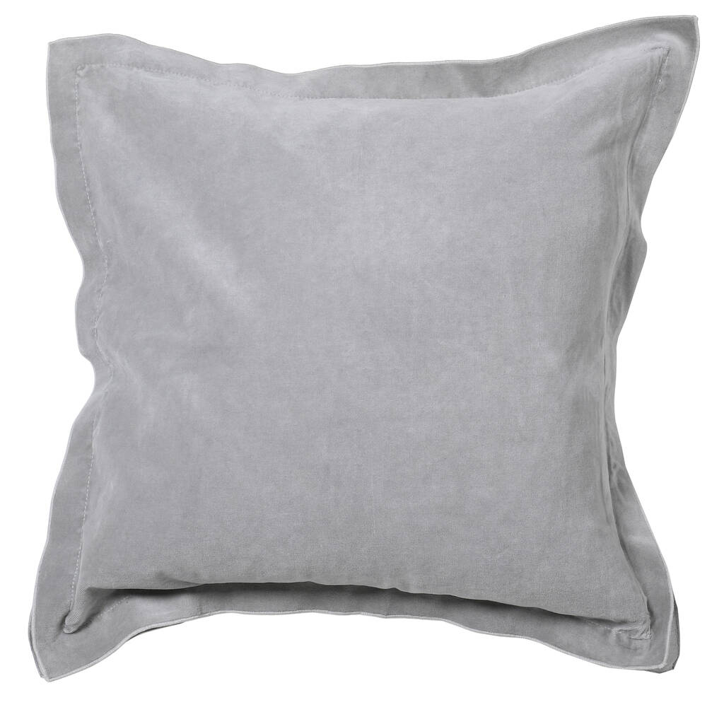 grey velvet and linen cushion cover by marquis & dawe