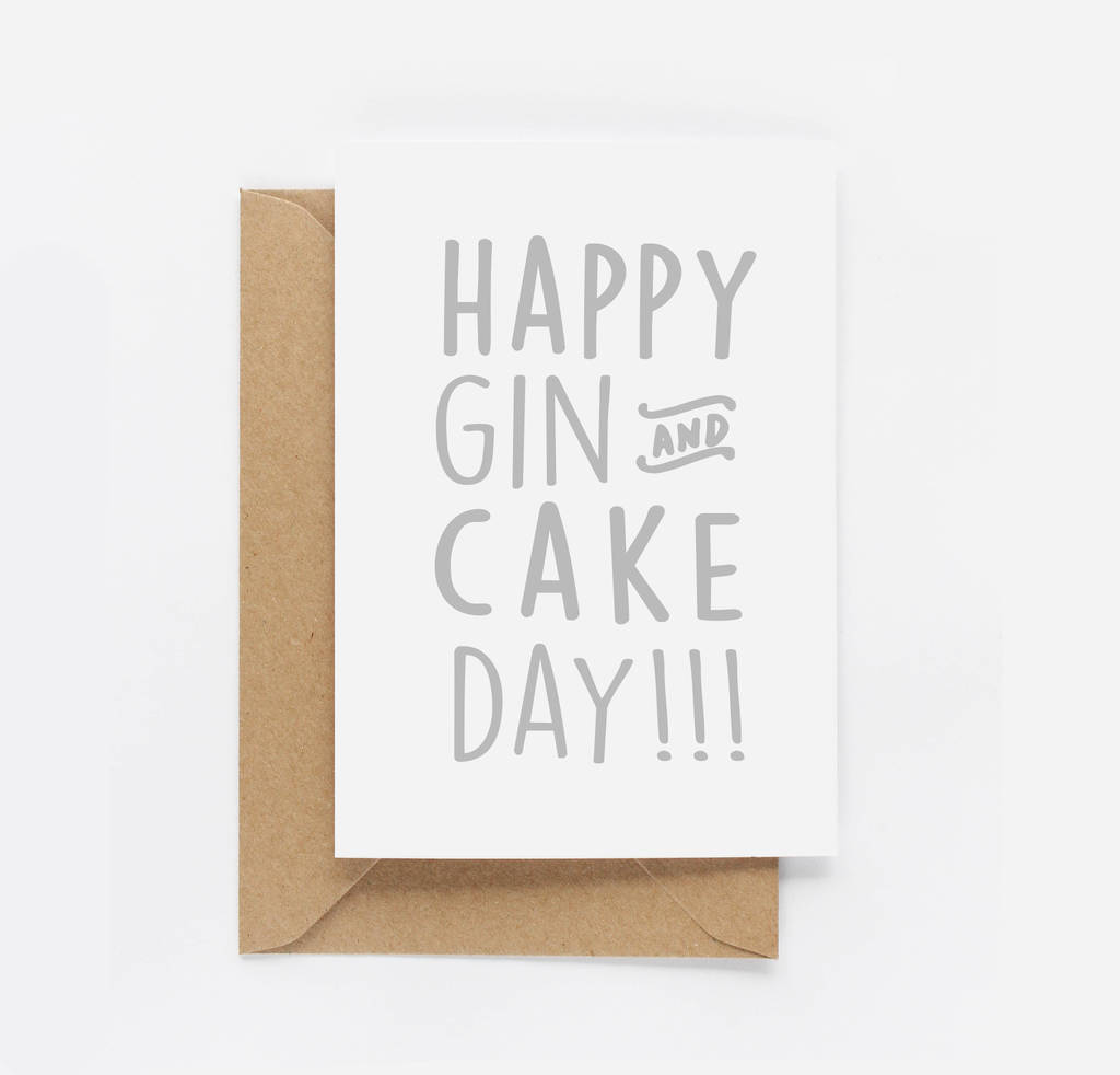 'happy gin and cake' birthday card by eddie and the giant peach ...