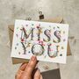 Wildflower Letters Miss You Goodbye Card, thumbnail 3 of 3