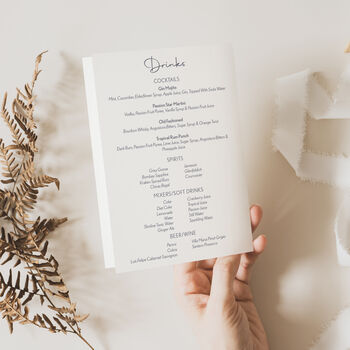 Wedding Table Menu In Blue And White Floral, 3 of 4