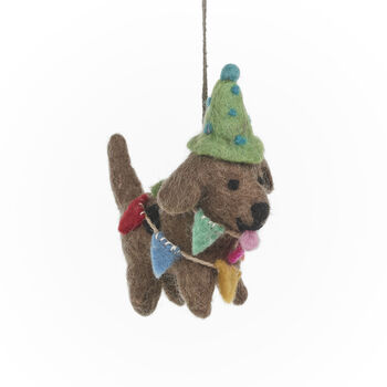 Handmade Felt Party Pooch Dog Decoration, 2 of 5
