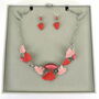 Necklace And Earrings Floral Pinks Set, thumbnail 2 of 3
