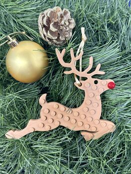 Brick Compatible Jumping Reindeer Decoration, 2 of 3