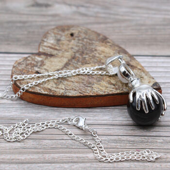 Black Agate Healing Hands Necklace, 4 of 7