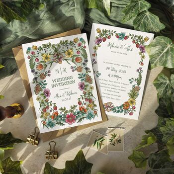Vintage Floral Wedding Invitation Suite, 9 of 12