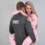 Adult Personalised Hubby And Wifey Onesies, thumbnail 2 of 3