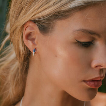 Serpenti Kyanite Sterling Silver Stud Earrings, 3 of 11