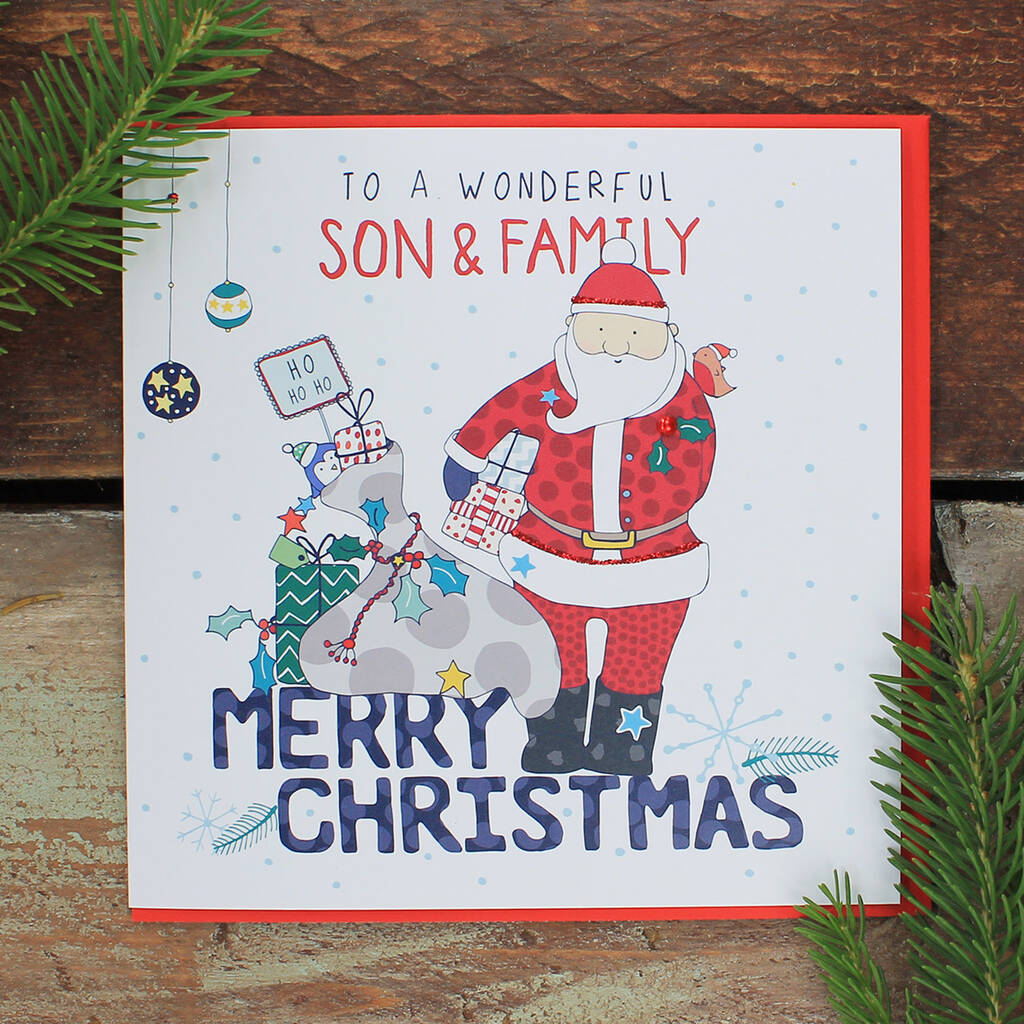 Christmas Card For Son And Family By Molly Mae Notonthehighstreet