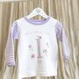 Girls Personalised Lilac Bunny Party Birthday Pyjamas, thumbnail 3 of 10