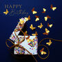 Gold Butterfly Birthday Present Card, Not 3D, thumbnail 1 of 11