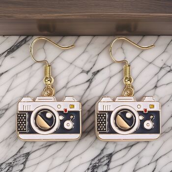 Photography Retro Camera Earrings Gift, 2 of 4