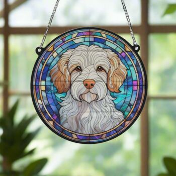 Clumber Spaniel Stained Glass Effect Suncatcher, 5 of 6