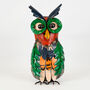 Recycled Tin Owl Ornament, thumbnail 2 of 4