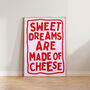 Kitchen Food Print Funny Cheese Typography Wall Art, thumbnail 2 of 9