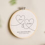 Names In Hearts Cotton Anniversary Hoop, thumbnail 1 of 2